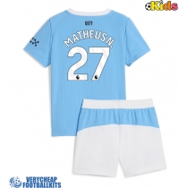 Manchester City Matheus Nunes #27 Replica Home Minikit 2025-26 Short Sleeve (+ pants)